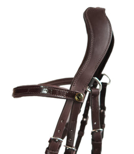 Bridle "Junique" Luxury Line, chocolate brown with patent leather